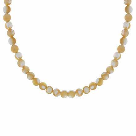 Sterling Silver 4mm Genuine Natural Mother of Pearl Stone Bead Beaded Chain 15-19&quot; Necklace