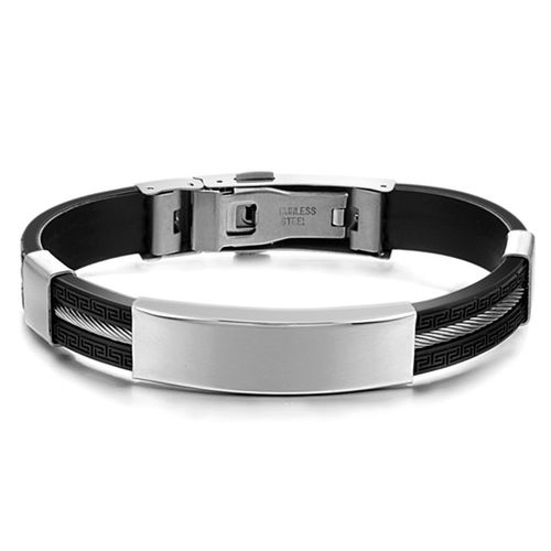 Titanium Steel Black Silica Band Bracelet