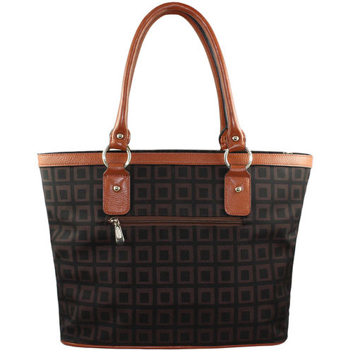 Y.A.R Fashionable Laptop Office Tote Briefcase Satchel Tote Bag Leather Handbag Purse Brown