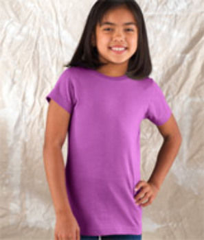 LA T Girls' Fine Jersey Longer Length T-Shirt Plum XL