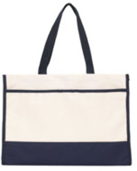 Gemline Contemporary Tote Natural/ Navy One Size