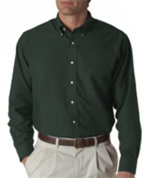 Van Heusen Men's Classic Long-Sleeve Oxford Dark Green M