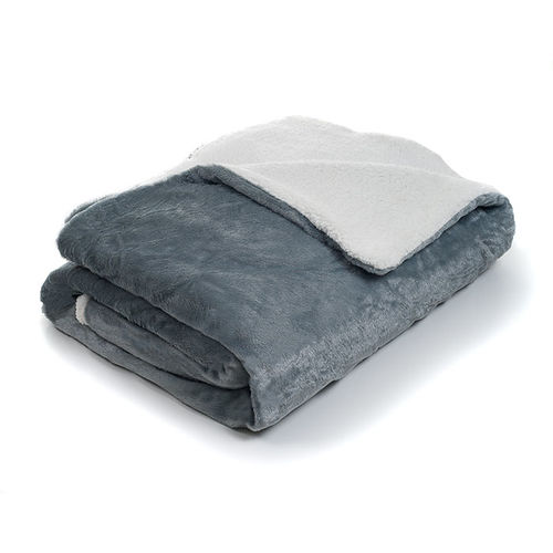 Lavish Home Fleece Blanket with Sherpa Backing - King