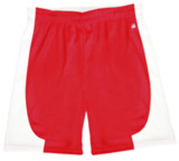 Badger 5"" Girls Shorts Red/ White M