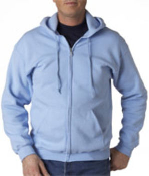 Gildan Adult Zip Hooded Sweatshirt Light Blue 4XL