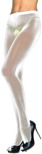 Women's Crotchless Pantyhose- White Case Pack 3