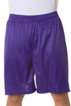 Badger Adult Mesh/Tricot 9"" Shorts, Purple, 3XL