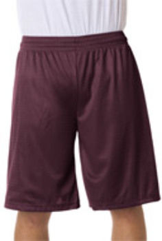 Badger Adult Mesh/Tricot 11"" Shorts, Maroon, L