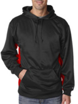 Badger Adult Hoodie Black/ Red L