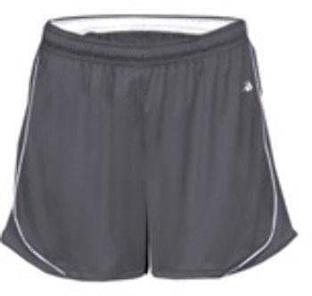 Badger Ladies' 3"" Inseam Pacer Performance Short Graphite/ White M