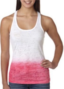 Next Level Ombre Burnout Razor Tank Hot Pink M