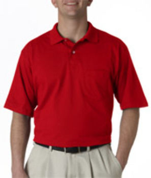 Jerzees Adult Jersey Pocket Polo Red L