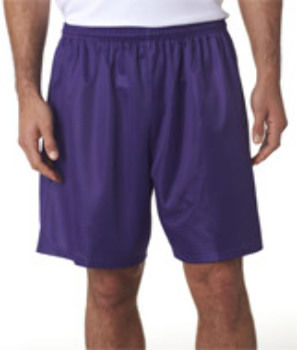 Adult 7"" Lined Tricot Mesh Shorts, Purple, 4XL