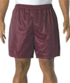 Adult 7"" Lined Tricot Mesh Shorts, Maroon, M