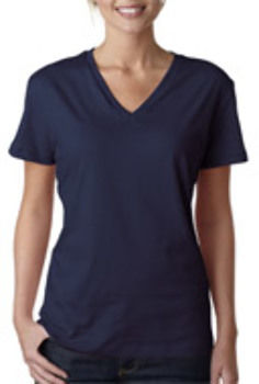 Bella+Canvas Missy Short-Sleeve Jersey V-Neck Tee Navy XL