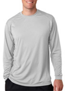 Badger Adult BT5 Long-Sleeve Tee Silver 2XL