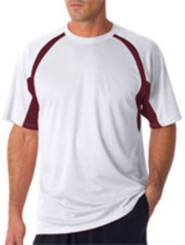 Badger AdultTee White/ Maroon L