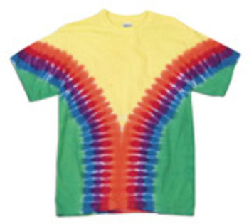 Gildan Tie-Dye Youth Multi-Color V Tee, Rainbow, L