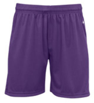 Badger B-Core 6"" Ladies ""Ace"" Athletic Shorts Purple/ White XL