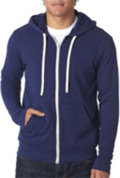 Bella+Canvas Unisex Tri-blend Full-Zip Hoodie Navy TriBlend M