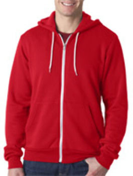 Bella+Canvas Unisex Zip-Up Poly-Cotton Fleece Hoodie Red L