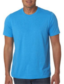 Bella+Canvas Men's Poly/Cotton Tee Neon Blue L