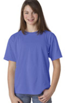 Chouinard Youth Ring-Spun Cotton Tee, Flo Blue PgmDye, XXS