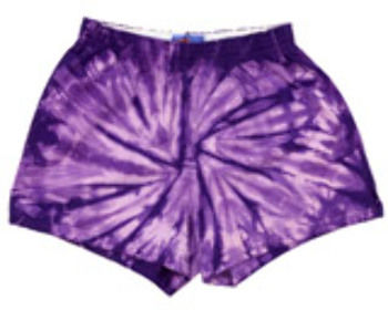 tie dye 100% Cotton Adult 3"" Soffe Shorts, Purple Spider, M