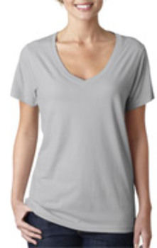 Anvil Ladies' Sheer V-Neck Tee Silver XL