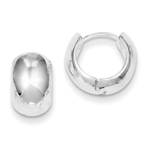 Round Earrings - Hoop in Silver Sterling Silver - Hinge Backs - Tasteful