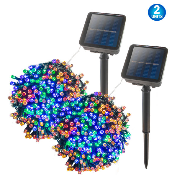 2 - Solar Christmas String Multicolor RGB Lights Outdoor - 72ft 200 LED 8 Modes Outdoor Fairy String Lights, Waterproof Solar Powered Lights for Garden, Patio, Fence, Holiday, Party, Balcony Decorations (Multi Color)