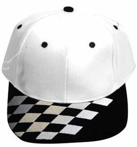 Caps Cotton Black/White Racing Flags Embroidered Case Pack 288caps 