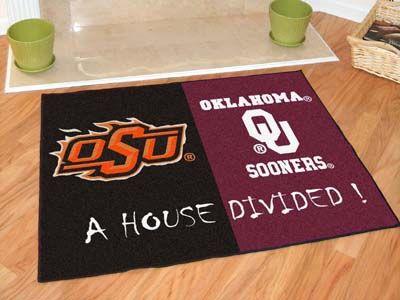 Oklahoma State - Oklahoma Sooners House Divided Rugs 34""x45""oklahoma 