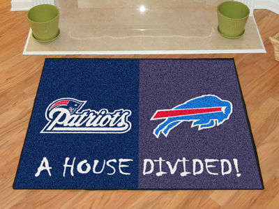 New England Patriots - Buffalo Bills House Divided Rugs 34""x45""england 