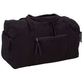 Black Microfiber Duffle Bagblack 