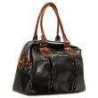 Women's Black/Brown Dual Handle Satchel