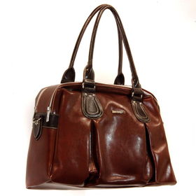 Women's Brown/Dark Brown Dual Handle Satchelwomens 