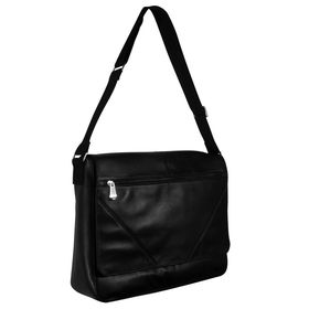 Unisex Black Leather Messenger Bagunisex 