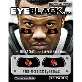 Louisville Cardinals NCAA Peel & Stick Eyeblack Strips (20 Pairs)louisville 