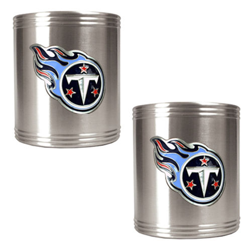 Tennessee Titans NFL 2pc Stainless Steel Can Holder Set- Primary Logotennessee 