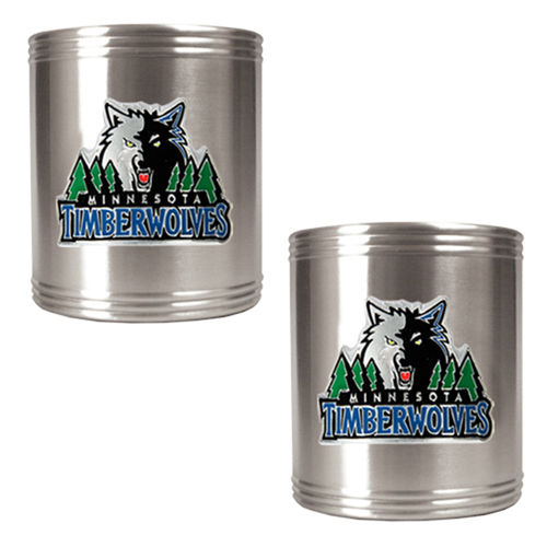 Minnesota Timberwolves NBA 2pc Stainless Steel Can Holder Set - Primary Logominnesota 