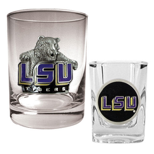 LSU Tigers NCAA Rocks Glass And Shot Glass Setlsu 