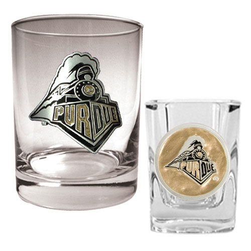 Purdue Boilermakers NCAA Rocks Glass And Shot Glass Setpurdue 