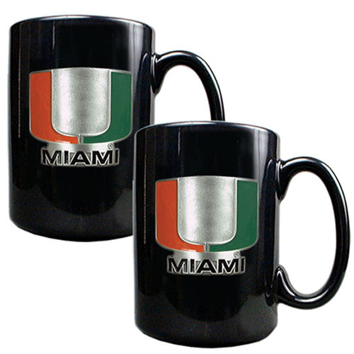 Miami Hurricanes NCAA 2pc Coffee Mug Setmiami 