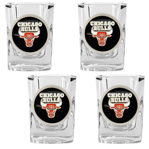 Chicago Bulls NBA 4pc Square Shot Glass Setchicago 