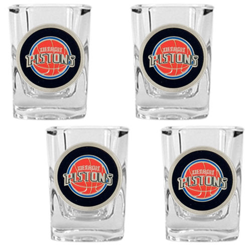 Detroit Pistons NBA 4pc Square Shot Glass Set