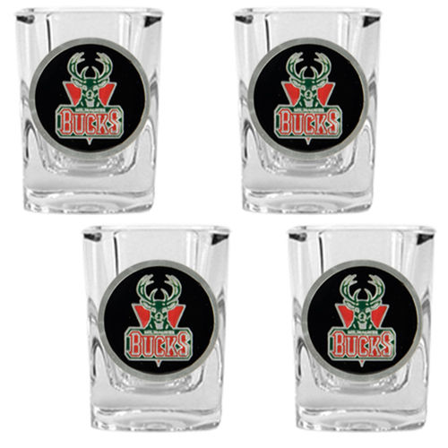 Milwaukee Bucks NBA 4pc Square Shot Glass Set