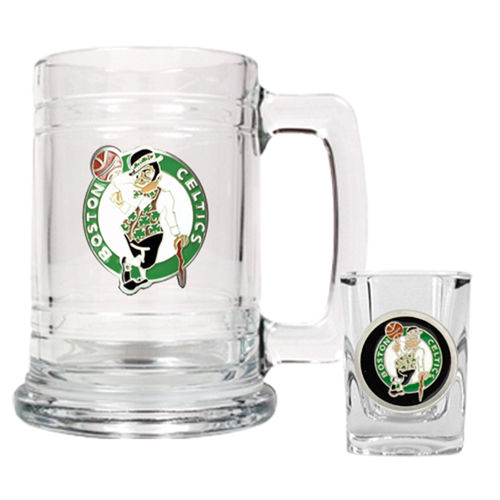 Boston Celtics NBA Boilermaker Set - Primary Logo