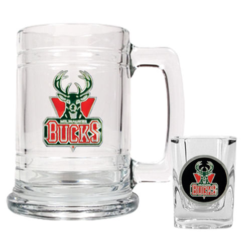 Milwaukee Bucks NBA Boilermaker Set - Primary Logo