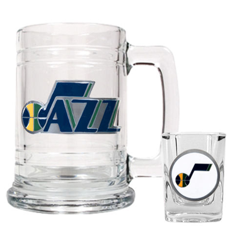 Utah Jazz NBA Boilermaker Set - Primary Logo